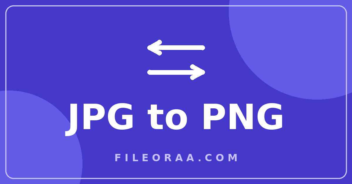 Illustration for the free JPG to PNG converter showing JPG photos becoming PNG files